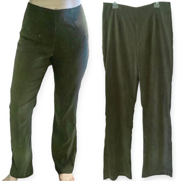 Vintage Y2K 90’s Pants Army Green High Waisted Rise Straight bootcut Retro Boho - Picture 1 of 6